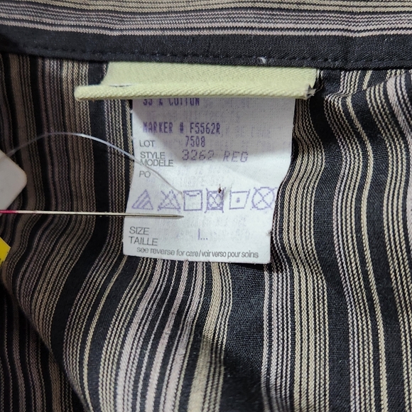 YORK Long Sleeve Stripped Black and Brown Size L Big - Picture 7 of 10